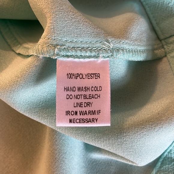 Seafoam Green Mittoshop Mod Dress with Scalloped Trim on Sleeves and Hem Sz L - Picture 7 of 10